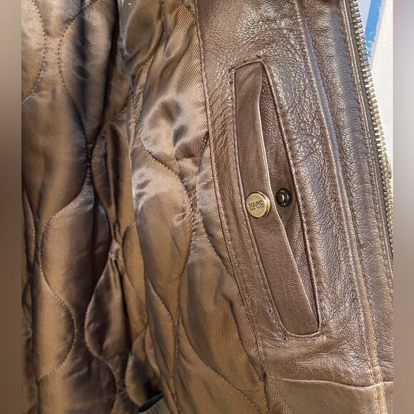 Andrew Marc Mens Leather Jacket with Multiple Pockets Size L - Picture 8 of 13